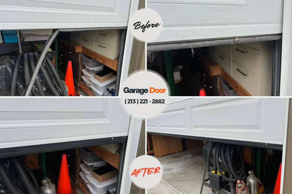 Before and after: garage door repair Pemberville, OH